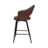 Gallery Collection Sterling - Tan Faux Leather Swivel Bar Stool with Black Legs (Single)