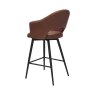 Gallery Collection Sterling - Tan Faux Leather Swivel Bar Stool with Black Legs (Single)