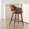 Sterling - Tan Faux Leather Swivel Bar Stool with Black Legs (Single)