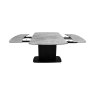Gallery Collection Verona - Light Grey Gloss Sintered Stone Swivel Extendable Dining Table with Fluted Black Pedestal