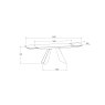 Gallery Collection Levanti - White Gloss Sintered Stone 6-8 Seater Double-End Extension Dining Table with Tapered Black Base