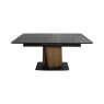 Gallery Collection Nero - Pop-Up Extension Matt Dark Grey Sintered Stone Dining Table with Bronze Brushed Pedestal