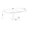 Gallery Collection Nero - Pop-Up Extension Matt Dark Grey Sintered Stone Dining Table with Bronze Brushed Pedestal