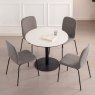 Gallery Collection Modus - Matt White Sintered Stone Gas Lift Adjustable Coffee/Bistro Table