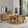 Premier Collection Delta Rustic Oak Upholstered Chair - Mustard Fabric (Pair)