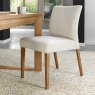 Delta Rustic Oak Upholstered Chair - Oatmeal Fabric (Pair)