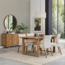 Premier Collection Delta Rustic Oak Upholstered Chair - Oatmeal Fabric (Pair)