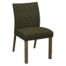Delta Rustic Oak Upholstered Chair - Green Fabric (Pair)
