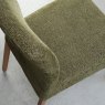 Premier Collection Delta Rustic Oak Upholstered Chair - Green Fabric (Pair)