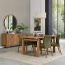 Premier Collection Delta Rustic Oak Upholstered Chair - Green Fabric (Pair)