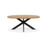 Signature Collection Ellipse Rustic Oak Small 6 Seater Dining Table with Metal Legs