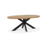 Signature Collection Ellipse Rustic Oak Small 6 Seater Dining Table with Metal Legs