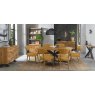 Signature Collection Ellipse Rustic Oak Small 6 Seater Dining Table with Metal Legs