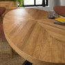 Signature Collection Ellipse Rustic Oak Small 6 Seater Dining Table with Metal Legs