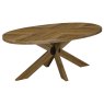 Ellipse Rustic Oak Small 6 Seater Dining Table with Wooden Legs