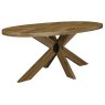 Signature Collection Ellipse Rustic Oak Small 6 Seater Dining Table with Wooden Legs