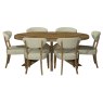 Signature Collection Ellipse Rustic Oak Small 6 Seater Dining Table with Wooden Legs