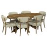 Signature Collection Ellipse Rustic Oak Small 6 Seater Dining Table with Wooden Legs