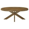 Signature Collection Ellipse Rustic Oak Small 6 Seater Dining Table with Wooden Legs