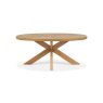 Signature Collection Ellipse Rustic Oak Small 6 Seater Dining Table with Wooden Legs