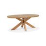 Ellipse Rustic Oak Small 6 Seater Dining Table with Wooden Legs