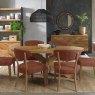 Ellipse Rustic Oak Small 6 Seater Dining Table with Wooden Legs