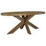 Signature Collection Ellipse Rustic Oak 6 Seater Dining Table with Wooden Legs