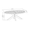 Signature Collection Ellipse Rustic Oak 6 Seater Dining Table with Wooden Legs