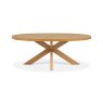 Signature Collection Ellipse Rustic Oak 6 Seater Dining Table with Wooden Legs