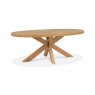 Signature Collection Ellipse Rustic Oak 6 Seater Dining Table with Wooden Legs
