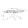 Signature Collection Ellipse Rustic Oak 8 Seater Dining Table with Wooden Legs