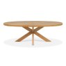 Signature Collection Ellipse Rustic Oak 8 Seater Dining Table with Wooden Legs