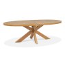 Signature Collection Ellipse Rustic Oak 8 Seater Dining Table with Wooden Legs