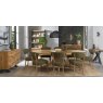 Signature Collection Ellipse Rustic Oak 8 Seater Dining Table with Wooden Legs