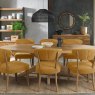 Signature Collection Ellipse Rustic Oak 8 Seater Dining Table with Wooden Legs