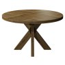 Signature Collection Ellipse Rustic Oak 4 Seater Circular Dining Table with Wooden Legs