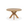 Signature Collection Ellipse Rustic Oak 4 Seater Circular Dining Table with Wooden Legs