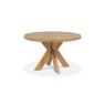 Ellipse Rustic Oak 4 Seater Circular Dining Table with Wooden Legs