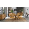 Signature Collection Ellipse Rustic Oak 4 Seater Circular Dining Table with Wooden Legs