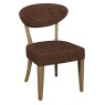 Ellipse Rustic Oak Upholstered Dining Chair - Auburn Fabric (Pair)