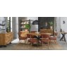 Signature Collection Ellipse Rustic Oak Upholstered Dining Chair - Auburn Fabric (Pair)