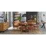 Signature Collection Ellipse Rustic Oak Upholstered Dining Chair - Auburn Fabric (Pair)