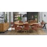 Signature Collection Ellipse Rustic Oak Upholstered Dining Chair - Auburn Fabric (Pair)