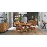 Signature Collection Ellipse Rustic Oak Upholstered Dining Chair - Auburn Fabric (Pair)