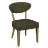 Ellipse Rustic Oak Upholstered Dining Chair - Green Fabric (Pair)