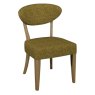 Ellipse Rustic Oak Upholstered Dining Chair - Mustard Fabric (Pair)