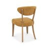 Signature Collection Ellipse Rustic Oak Upholstered Dining Chair - Mustard Fabric (Pair)