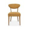Signature Collection Ellipse Rustic Oak Upholstered Dining Chair - Mustard Fabric (Pair)