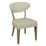 Ellipse Rustic Oak Upholstered Dining Chair - Oatmeal Fabric (Pair)