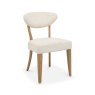Ellipse Rustic Oak Upholstered Dining Chair - Oatmeal Fabric (Pair)